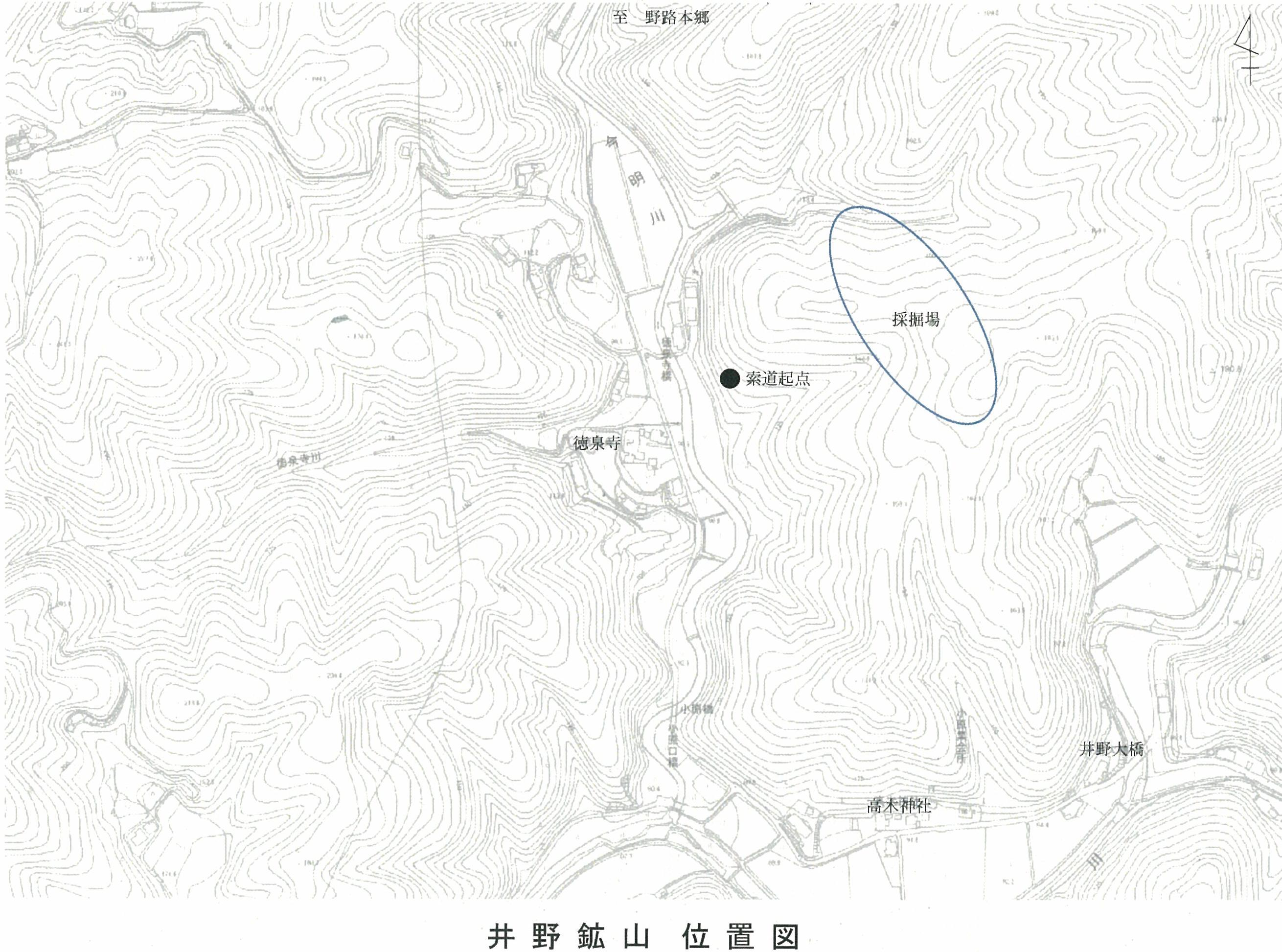 三隅井野鉱山位置図